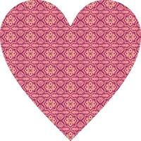 Heart-shaped ornament design, consisting of many patterns and colors vector