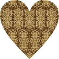 Heart-shaped ornament design, consisting of many patterns and colors vector
