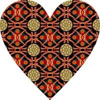 Heart-shaped ornament design, consisting of many patterns and colors vector