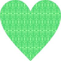 Heart-shaped ornament design, consisting of many patterns and colors vector