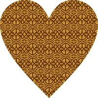 Heart-shaped ornament design, consisting of many patterns and colors vector