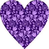 Heart-shaped ornament design, consisting of many patterns and colors vector