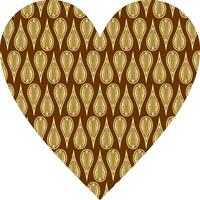 Heart-shaped ornament design, consisting of many patterns and colors vector