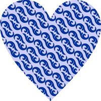 Heart-shaped ornament design, consisting of many patterns and colors vector