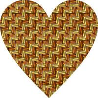 Heart-shaped ornament design, consisting of many patterns and colors vector