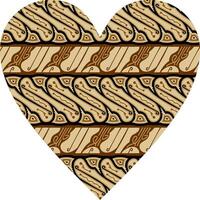 Heart-shaped ornament design, consisting of many patterns and colors vector