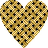 Heart-shaped ornament design, consisting of many patterns and colors vector
