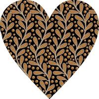Heart-shaped ornament design, consisting of many patterns and colors vector