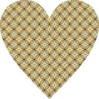 Heart-shaped ornament design, consisting of many patterns and colors vector