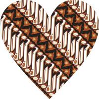 Heart-shaped ornament design, consisting of many patterns and colors vector