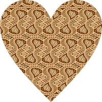Heart-shaped ornament design, consisting of many patterns and colors vector