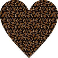Heart-shaped ornament design, consisting of many patterns and colors vector