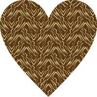 Heart-shaped ornament design, consisting of many patterns and colors vector