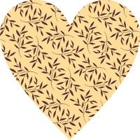 Heart-shaped ornament design, consisting of many patterns and colors vector