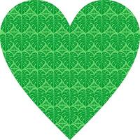 Heart-shaped ornament design, consisting of many patterns and colors vector