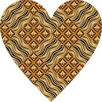 Heart-shaped ornament design, consisting of many patterns and colors vector