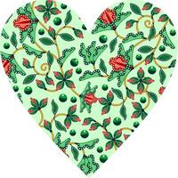 Heart-shaped ornament design, consisting of many patterns and colors vector