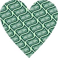 Heart-shaped ornament design, consisting of many patterns and colors vector