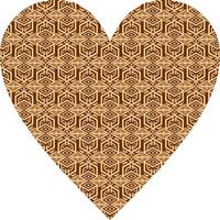 Heart-shaped ornament design, consisting of many patterns and colors vector