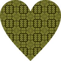 Heart-shaped ornament design, consisting of many patterns and colors vector