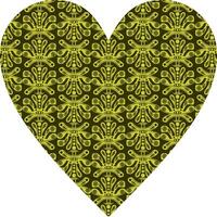 Heart-shaped ornament design, consisting of many patterns and colors vector