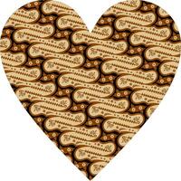 Heart-shaped ornament design, consisting of many patterns and colors vector