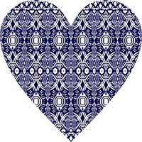 Heart-shaped ornament design, consisting of many patterns and colors vector