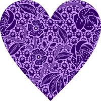 Heart-shaped ornament design, consisting of many patterns and colors vector