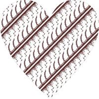 Heart-shaped ornament design, consisting of many patterns and colors vector