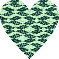 Heart-shaped ornament design, consisting of many patterns and colors vector
