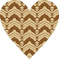 Heart-shaped ornament design, consisting of many patterns and colors vector