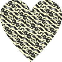 Heart-shaped ornament design, consisting of many patterns and colors vector
