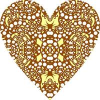 Heart-shaped ornament design, consisting of many patterns and colors vector