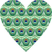 Heart-shaped ornament design, consisting of many patterns and colors vector