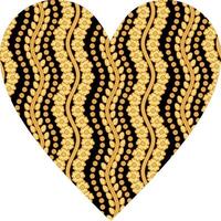 Heart-shaped ornament design, consisting of many patterns and colors vector