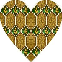 Heart-shaped ornament design, consisting of many patterns and colors vector