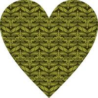 Heart-shaped ornament design, consisting of many patterns and colors vector