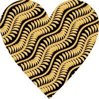 Heart-shaped ornament design, consisting of many patterns and colors vector