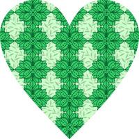Heart-shaped ornament design, consisting of many patterns and colors vector