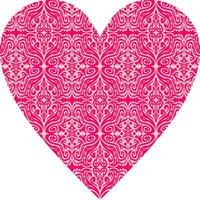 Heart-shaped ornament design, consisting of many patterns and colors vector