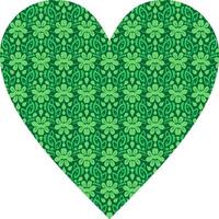 Heart-shaped ornament design, consisting of many patterns and colors vector