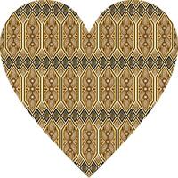 Heart-shaped ornament design, consisting of many patterns and colors vector