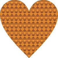 Heart-shaped ornament design, consisting of many patterns and colors vector