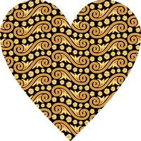 Heart-shaped ornament design, consisting of many patterns and colors vector