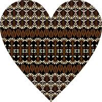 Heart-shaped ornament design, consisting of many patterns and colors vector