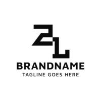 Letters ZL Monogram Logo Set, suitable for any business with LZ or ZL initials vector