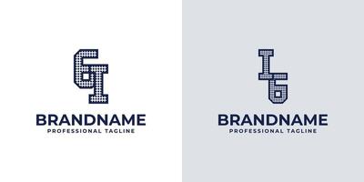 Letters GI and IG Dot Monogram Logo, Suitable for business with IG or GI initials vector