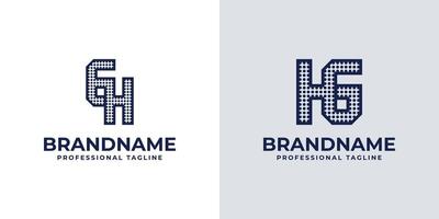 Letters GH and HG Dot Monogram Logo, Suitable for business with HG or GH initials vector