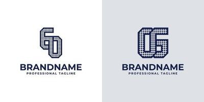 Letters GO and OG Dot Monogram Logo, Suitable for business with OG or GO initials vector