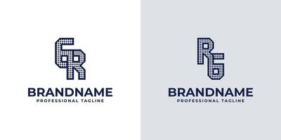 Letters GR and RG Dot Monogram Logo, Suitable for business with RG or GR initials vector